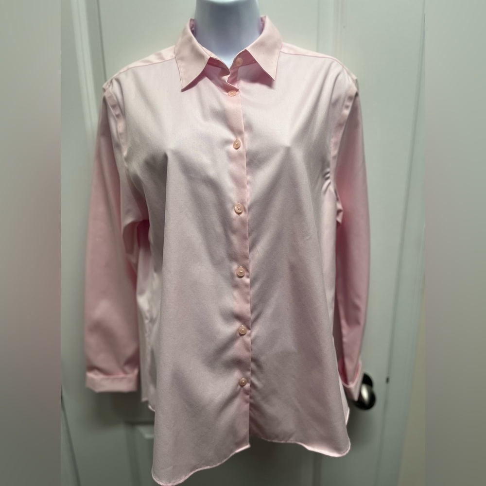 Pendleton women’s cotton Button Down Shirt pale pink LS Sz10